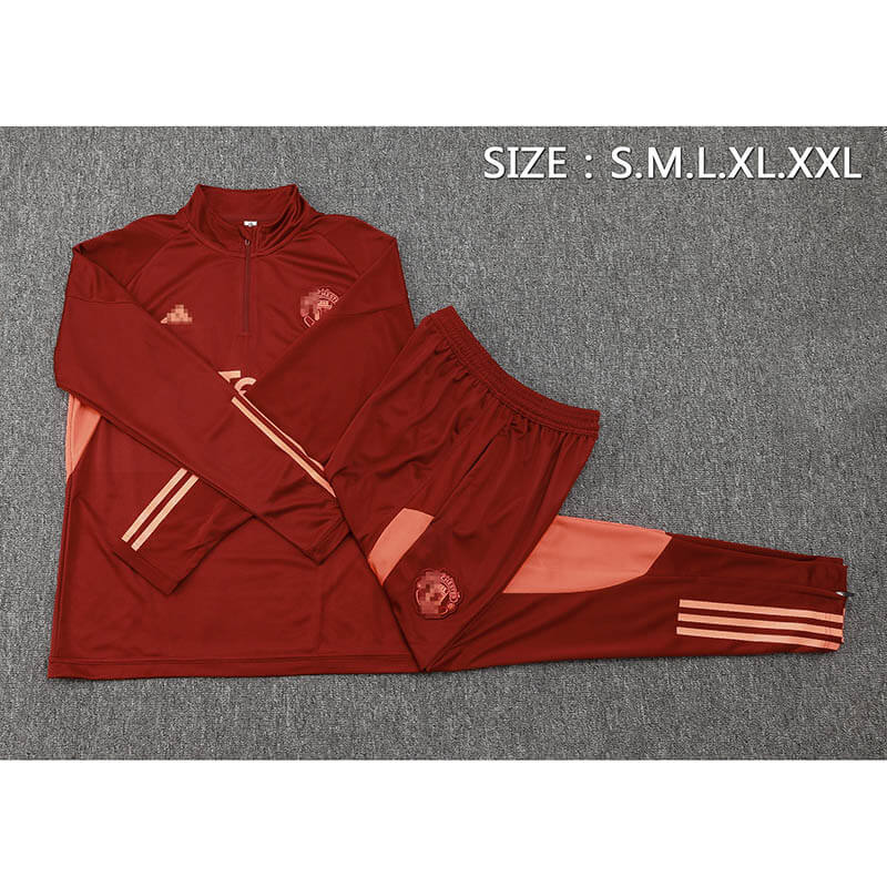 Sudadera Entrenamiento Manchester United 2023/2024 Kit Rojo Oscuro